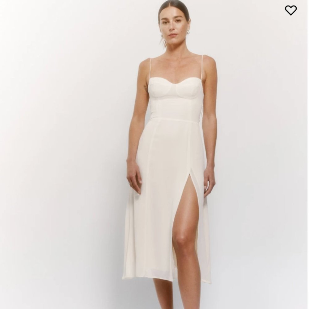 Reformation White Spaghetti Strap Dress
